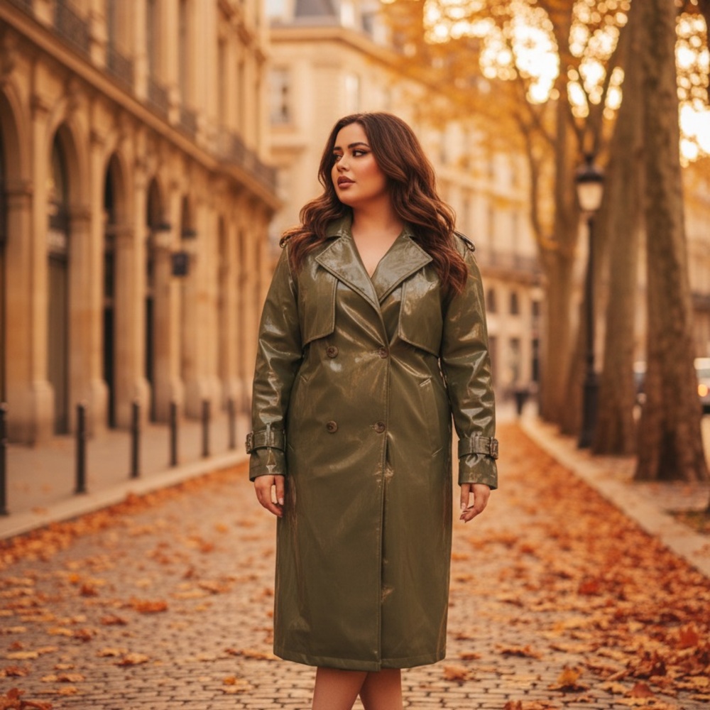 Olive Green Women's Trench Coat